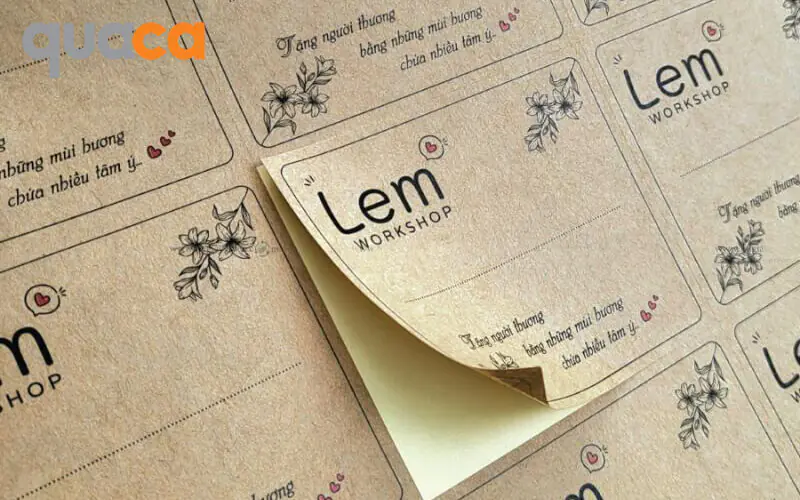 decal tem giấy kraft giá rẻ