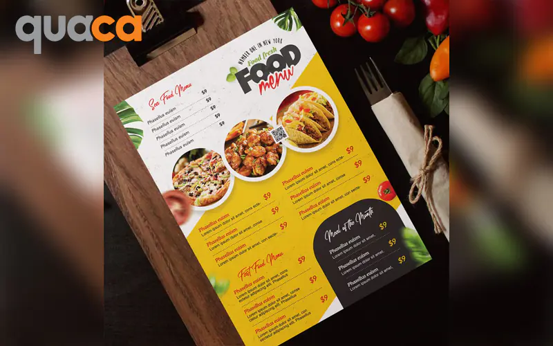 In menu 1 tờ rời mẫu số 1