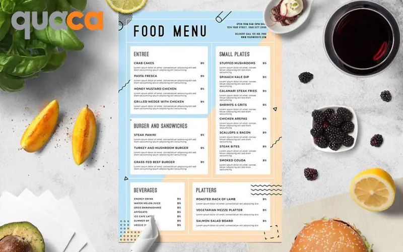 In menu 1 tờ rời mẫu số 2