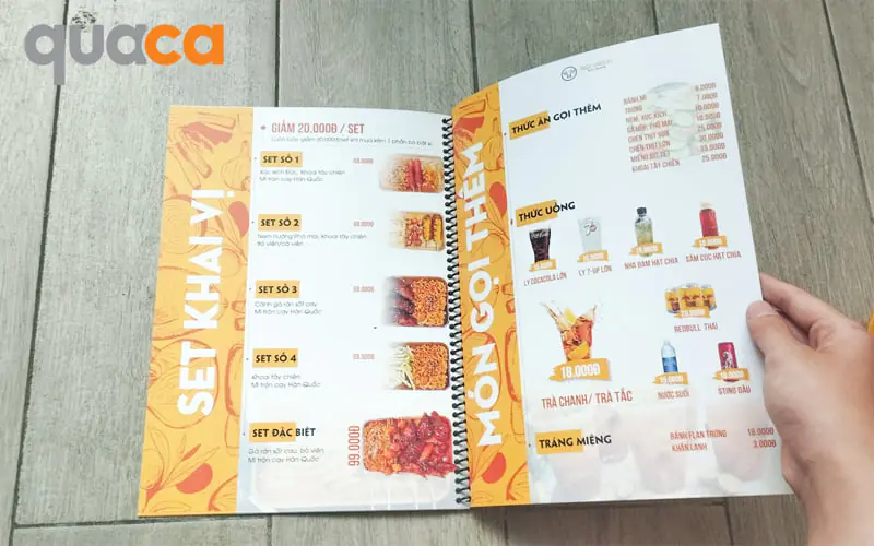 In menu cuốn đóng lò xo mẫu số 1
