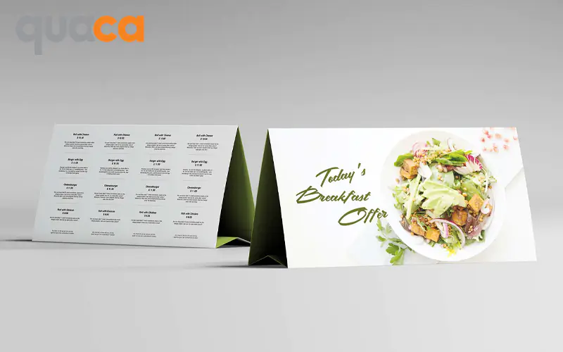In menu để bàn mẫu số 2