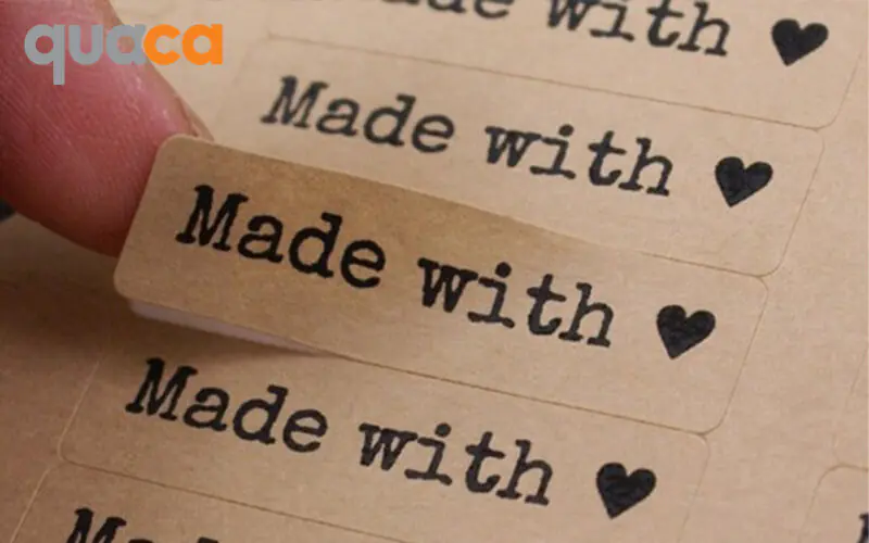 in tem giấy kraft decal thô ráp