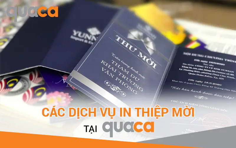 Các dịch vụ in thiệp mời tại Quaca