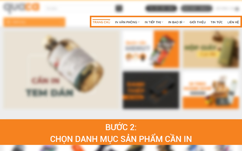 chọn danh mục cần in
