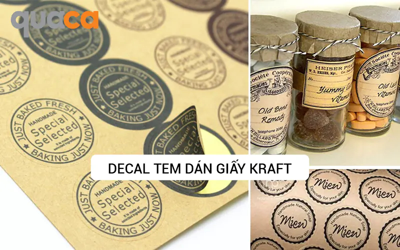 Decal tem dán giấy Kraft