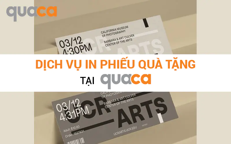 Dịch vụ in phiếu quà tặng tại Quaca