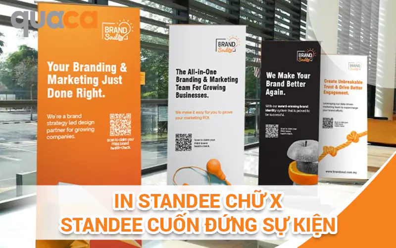 In Standee Chữ X – Standee Cuốn Đứng Sự Kiện