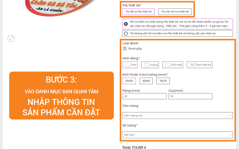 nhập thông tin sản phẩm