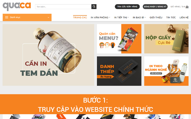 truy cập website đặt in