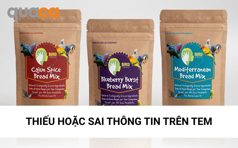 Thiếu hoặc sai thông tin trên tem