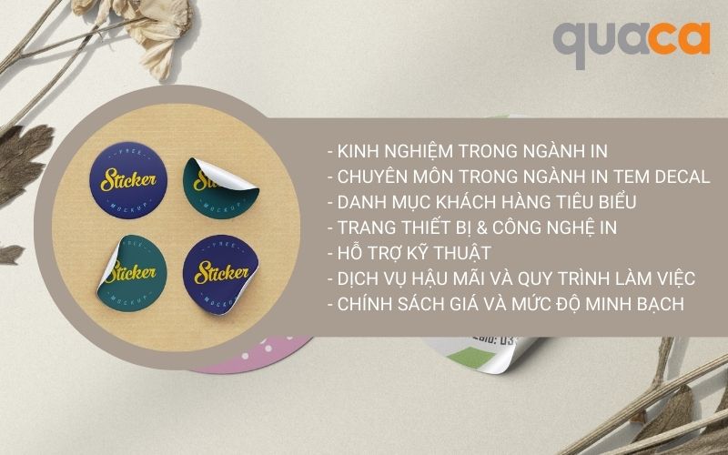 Tiêu chí đánh giá đơn vị cung cấp tem decal uy tín