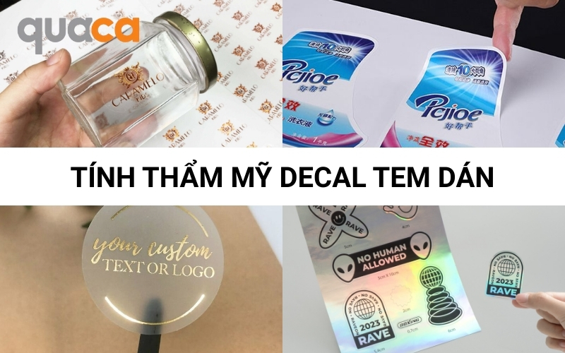 Tính thẩm mỹ decal tem dán